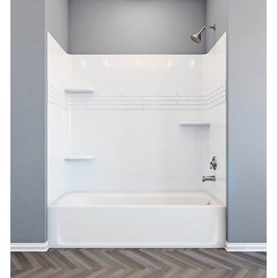 Mustee and Sons Topaz Bathtub Wall - Decorative Trim in Bone