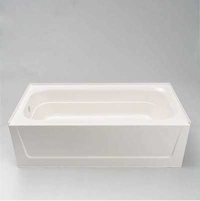 Mustee and Sons Topaz Fiberglass 30" x 60" Alcove Soaking Bath - Left Drain - Above Floor in White Semi Gloss