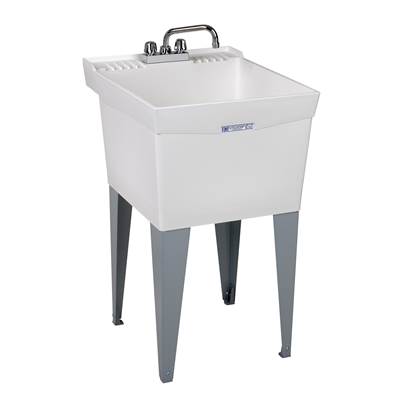 Mustee and Sons Utilatub Laundry Tub - Thermoplastic - Faucet Combo, Supply Lines, P-Trap