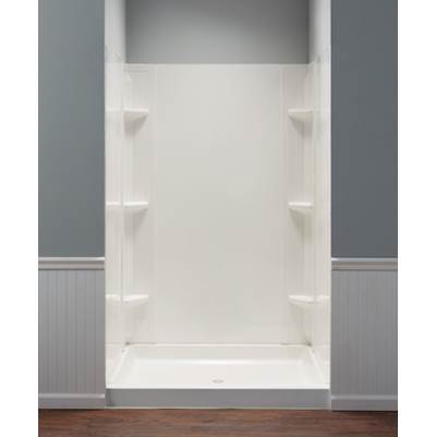 Mustee and Sons Durawall Shower Wall - Alcove - Up to 48" W x 42" D in White