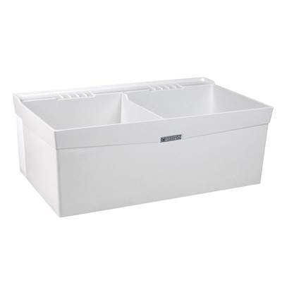 Mustee and Sons Utilatwin Double Tub - Wall Mount - Fiberglass