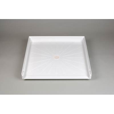 Mustee and Sons Caregiver Transfer 37" x 39" Shower Base in White - Semi Gloss