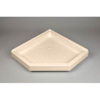 Mustee And Sons Durabase Neo Angle Shower Floor - 38" x 38" in Bone