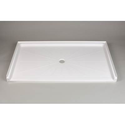 Mustee and Sons Caregiver Barrier Free 38" x 65" Shower Base in White - Semi Gloss