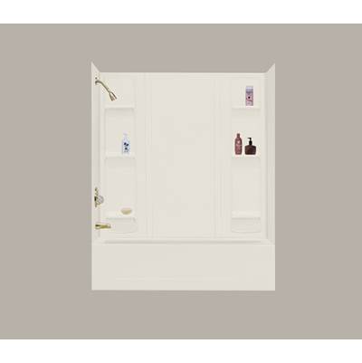 Mustee and Sons Durawall Alcove Bathtub Wall 42" x 72" in Bone