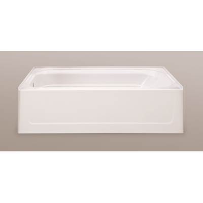 Mustee and Sons Topaz Fiberglass Alcove Soaking Bath - Left Drain in Biscuit Semi Gloss