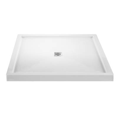 MTI Baths 3636 Acrylic CXL® Shower Base - Center Drain - Multi Threshold in Biscuit