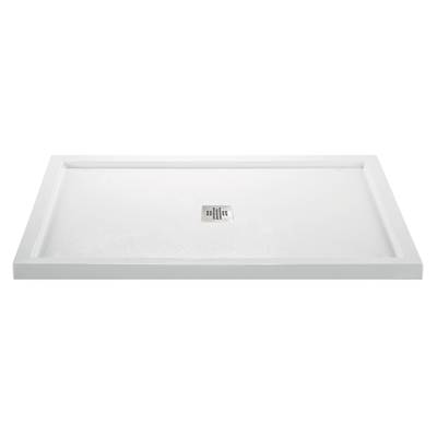 MTI Baths Acrylic CXL® Shower Base 6642 - Center Drain - Multi Threshold in White
