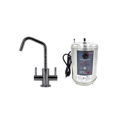 Mountain Plumbing Contemporary Round Hot and Cold Water Dispenser - 120° Spout - Little Gourmet Tank in Matte Black