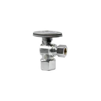 Mountain Plumbing Oval Handle Angle Stop - 1/2" Female - 1/4 Turn Ball Valve in Polished Gold