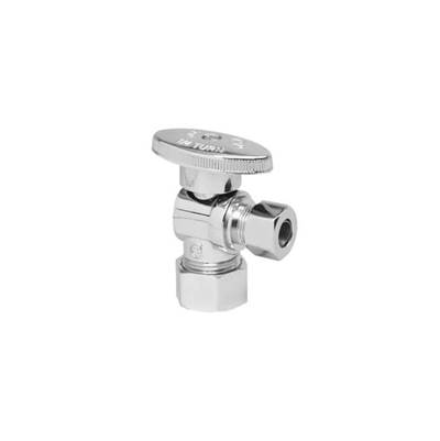 Mountain Plumbing Angle Stop - 1/2" Compression - Brass Oval Handle in Black Nickel