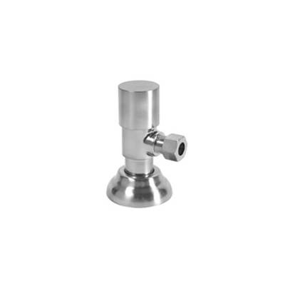 Mountain Plumbing Contemporary Round Angle Stop Valve - 1/2" Compression - 1/4 Turn in Antique Brass