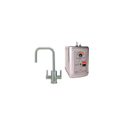 Mountain Plumbing Hot & Cold Water Faucet - Contemporary Round Body & Handles (90° Spout) with Little Gourmet Tank in Polished Chrome