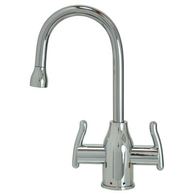 Mountain Plumbing Hot & Cold Water Faucet - Modern Curved Body & Handles in Satin Chrome