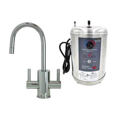 Mountain Plumbing Hot & Cold Water Faucet System - Contemporary Round Body in Unlacquered Brass