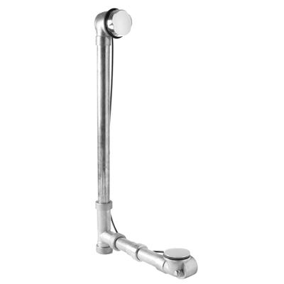 Mountain Plumbing Cable Operated Bath Waste & Overflow - Rigid Overflow Neck, 22'' Tub in Bare Brass