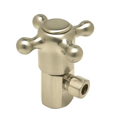 Mountain Plumbing Brass Cross Handle Angle Stop - 1/4 Turn Ceramic Disc Cartridge - 1/2'' Female IPS - Lead Free in Antique Brass