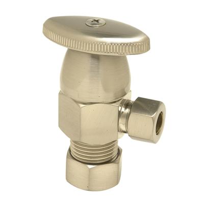Mountain Plumbing Angle Stop - Brass Oval Handle - 1/2'' Compression - 1/4 Turn Ceramic Disc - Lead Free in Antique Brass