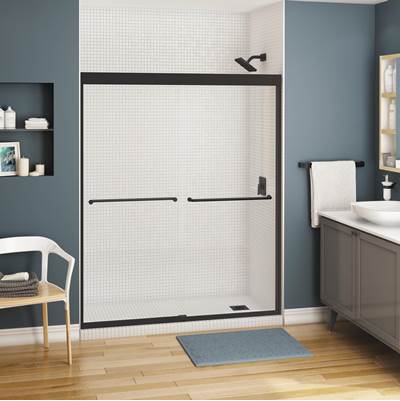 Maax Kameleon Bypass Shower Door - 51-55" x 71" - 6 mm - Clear Glass in Matte Black