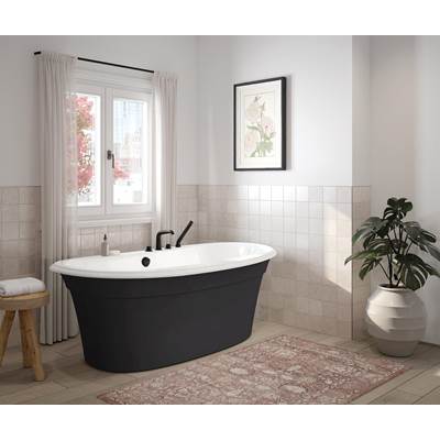 Maax Ella Sleek Freestanding Soaking Bath - 66" x 36" Acrylic in Black