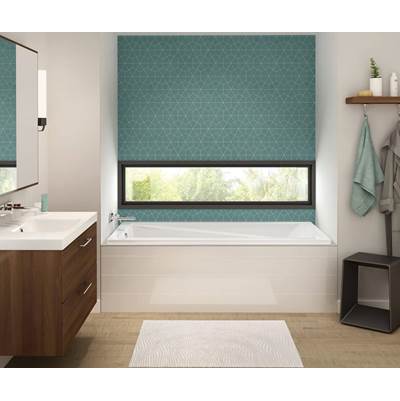 Maax Exhibit Drop-In Whirlpool Bathtub - 6636 - End Drain in White