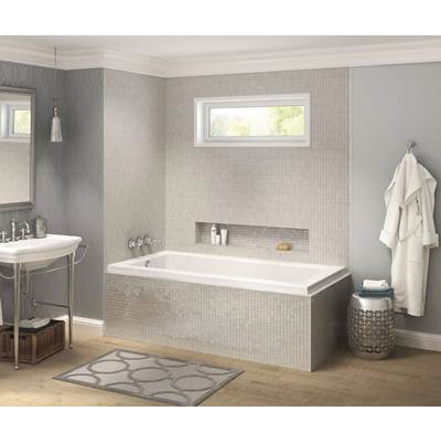 Maax Pose 6032 IF Acrylic Corner Left Whirlpool Bathtub - Left-Hand Drain in White
