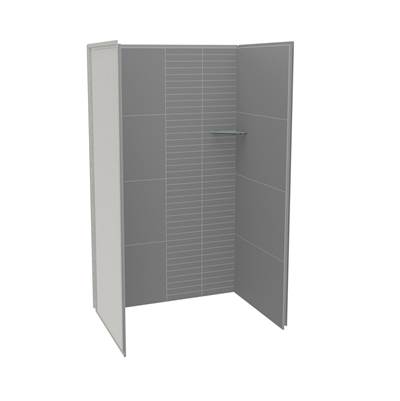 Maax Utile 4836 Alcove Shower Wall - Three-Piece in Erosion - Pebble Grey