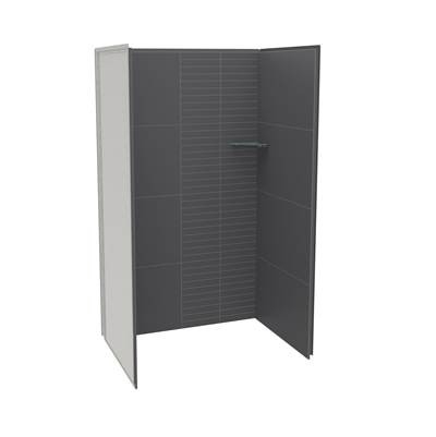 Maax Utile 4836 Alcove Shower Wall - Three-Piece in Erosion - Charcoal
