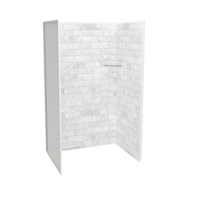 Maax Utile 4836 Alcove Shower Wall - Three-Piece in Marble - Carrara