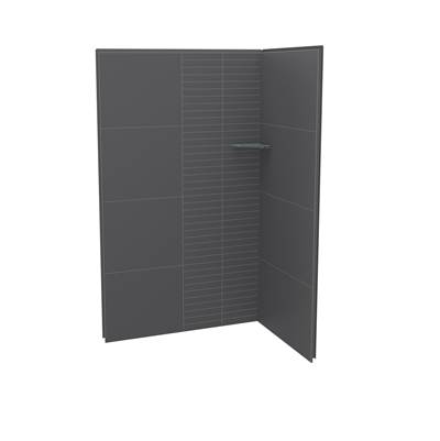 Maax Utile 4832 Corner Shower Wall - Two-Piece in Erosion - Charcoal
