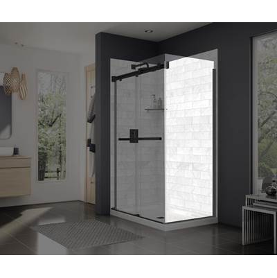 Maax Duel and Inverto Return Panel - 32" Base in Matte Black