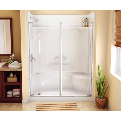 Maax KDS 3060 AFR AcrylX™ Alcove Shower Enclosure - Right-Hand Drain Four-Piece in White