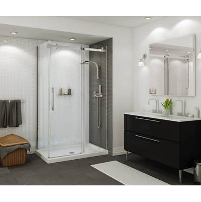 Maax B3Round 48" x 36" Shower Base - Corner Right - Anti-Slip Bottom - Center Drain in White