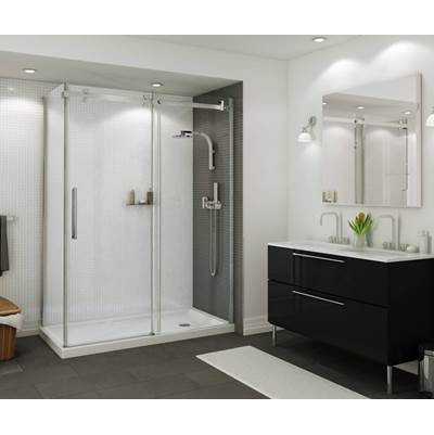 Maax B3Round 60" x 32" Corner Right Shower Base - Anti-slip Bottom - Right Drain in White