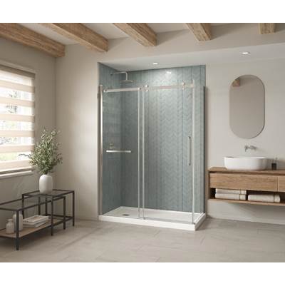 Maax B3Square 6034 Shower Base - Corner Left - Center Drain - Anti-Slip in White