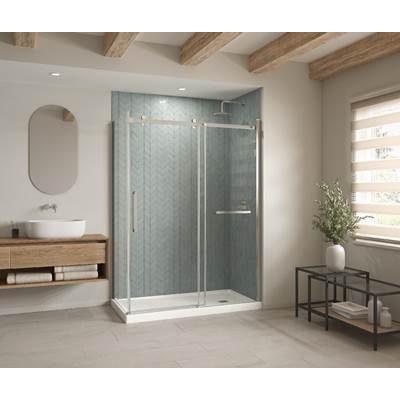 Maax B3Square 6034 Shower Base - Corner Right - Center Drain - Anti-Slip in White