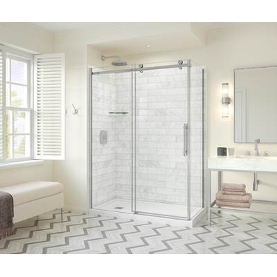 Maax Odyssey Sliding Corner Shower Door - 60" x 32" x 78" - 8mm Clear Glass in Chrome