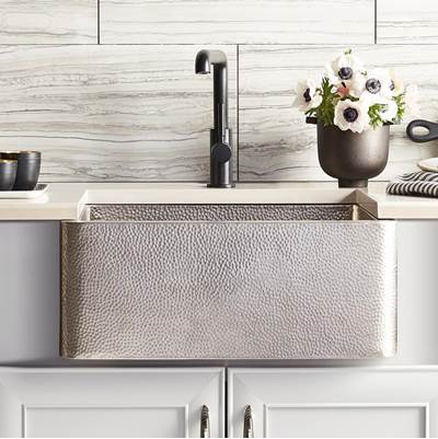 Native Trails Copper Kitchen Sinks - Farmhouse 25 in Brushed Nickel