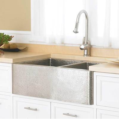 Native Trails Copper Kitchen Sinks - Farmhouse Duet in Brushed Nickel