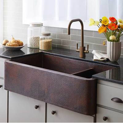 Native Trails Copper Kitchen Sinks - Farmhouse Duet Pro in Antique Copper