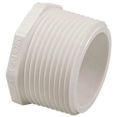 Nibco 450 Plug - 1-1/4" Mipt - PVC in White