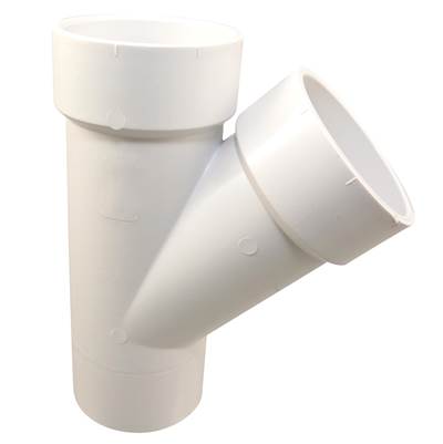 Nibco Street Wye Fitting - 2" Slip x Pipe x Hub - 45 Degree in White PVC