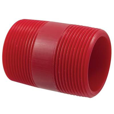 Nibco 6529 PVDF Nipple - 1/2" - Cl in Red