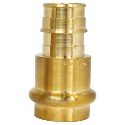 Nibco 1/2" Press x F1960 PEX Transition Coupling - Lead-Free in Brass