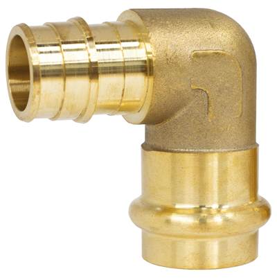 Nibco 1 Press Elbow - F1960 PEX 90° Transition in Brass