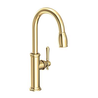 Newport Brass Chesterfield® Pull-Down Kitchen Faucet - Single Handle - 1.8 GPM in Forever Brass Pvd