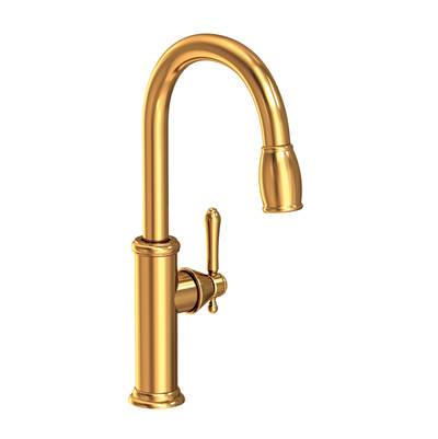 Newport Brass Chesterfield® Pull-Down Kitchen Faucet - Single Handle - 1.8 GPM in Aged Brass