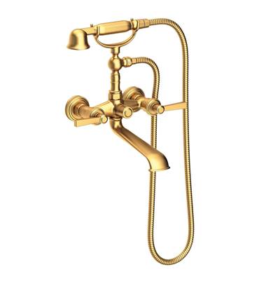 Newport Brass Miro Wall Mount Exposed Tub & Hand Shower Set - With Diverter in Satin Bronze Pvd