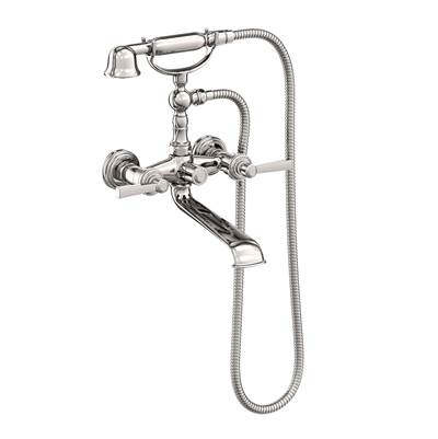 Newport Brass Miro Wall Mount Exposed Tub & Hand Shower Set - With Diverter in Polished Nickel