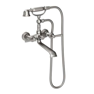 Newport Brass Miro Wall Mount Exposed Tub & Hand Shower Set - With Diverter in Stainless Steel Pvd